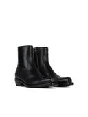 Versace Black Lear Ankle Boots
