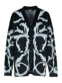 Versace Black Virgin Wool Blend Cardigan
