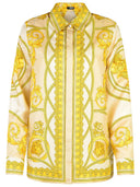 Versace 'barocco' camicia in seta d'oro
