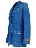 Versace Blue Denim Blazer