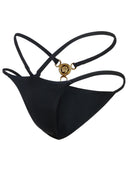Versace Bikini Bottoms In Black Polyamide Blend