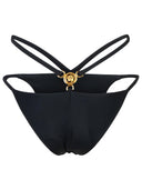 Versace Bikini Bottoms In Black Polyamide Blend