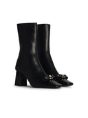 Versace black lear caving stivali