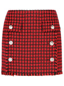 Versace Red Virgin Wool Blend Miniskirt