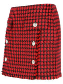 Versace Red Virgin Wool Blend Miniskirt