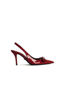Versace 'Gianni Ribbon' Red Lear Slingbacks