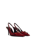 Versace 'Gianni Ribbon' Red Lear Slingbacks