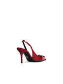 Versace 'Gianni Ribbon' Red Lear Slingbacks