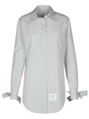 Thom Browne Long Shirt In Grey Silk Blend