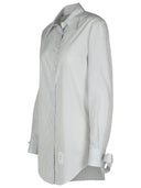 Thom Browne Long Shirt In Grey Silk Blend