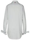 Thom Browne Long Shirt In Grey Silk Blend