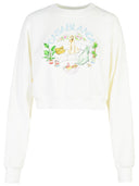 Casablanca 'Crop' White Cotton Sweatshirt