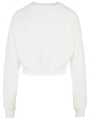 Casablanca 'Crop' White Cotton Sweatshirt