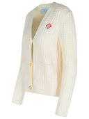 Casablanca White Wool Cardigan