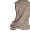 Ganni Balaclava i beige uldblanding