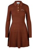 Ganni Brown Viskose Mischkleid