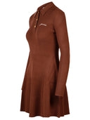 Ganni Brown Viskose Mischkleid