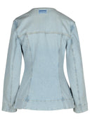 Ganni Light Blue Cotton Blazer