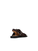 Ganni Brown Lear Ballet Flats