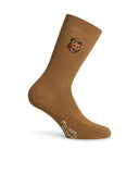 Maison Kitsuné 'Bold Fox' Beige Cotton Blend Socks