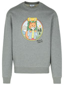 Maison Kitsuné 'Rambling Fox' Grey Cotton Sweatshirt