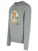Maison Kitsuné 'Rambling Fox' Grey Cotton Sweatshirt