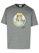 Maison Kitsuné 'Rambling Fox' Grey Cotton T Shirt