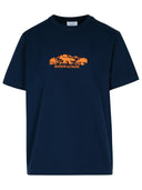 Maison kitsuné 'utomhus' marinbomull t -shirt