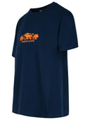 Maison kitsuné 'utomhus' marinbomull t -shirt