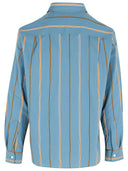 Maison Kitsuné „zrelaksowana” jasnoniebieska bawełniana koszula