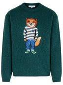 Suéter de lana verde maison kitsuné