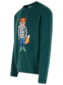 Suéter de lana verde maison kitsuné