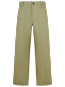 Maison Kitsuné 'werkkleding' groene katoenen jeans