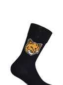 Maison Kitsuné 'Fox Head'Black Cotton Blend Socks