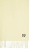 Maison Kitsuné „Bold Fox” Ivory Virgin Wool Scarf