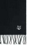 Maison Kitsuné „Bold Fox” Black Virgin Wool Scarf