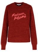 Maison Kitsuné Burgundy Wool Sweater