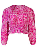 Isabel Marant 'Gelina' Fuchsia Silk Blend Blouse