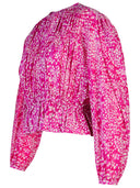 Isabel Marant 'Gelina' Fuchsia Silk Blend Blouse