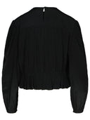 Isabel Marant 'Gelina' Black Silk Blend Blouse