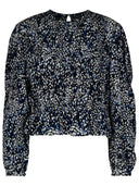 Isabel Marant 'Gelina' Blue Silk Blend Blouse