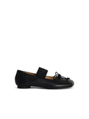 Mm6 Maison Margiela Black Lear Ballet Flats