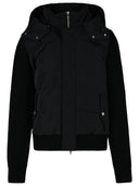 Moose Knuckles 'Maple Hybrid' Black Wool Blend Bomber Jacket