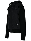 Moose Knuckles 'Maple Hybrid' Black Wool Blend Bomber Jacket