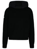 Moose Knuckles 'Maple Hybrid' Black Wool Blend Bomber Jacket