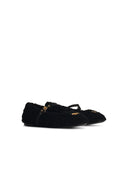 Moschino Black Polyester Ballet Flats