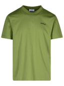 Off White 'Windy' Green Cotton T Shirt