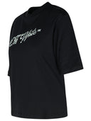 Aus weißem schwarzem Baumwoll -T -Shirt