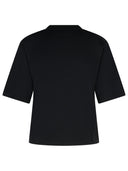 Aus weißem schwarzem Baumwoll -T -Shirt
