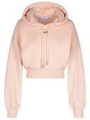 Off White Pink Cotton Cropped Sweatshirt